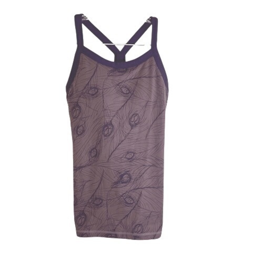 Lululemon Tank with Built‎ in Support Logo Featured Power Y Size 4 Pocket Active